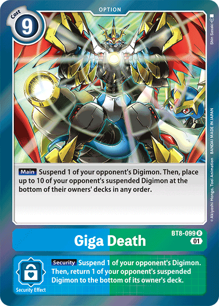 Foil Giga Death BT8-099 R New Awakening Digimon TCG - guardiangamingtcgs