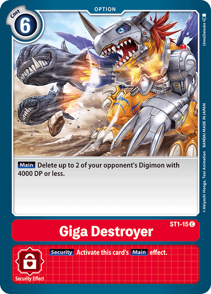 Giga Destroyer ST1-15 C Starter Deck 01: Gaia Red Digimon TCG - guardiangamingtcgs