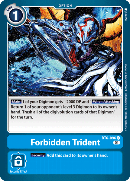 Forbidden Trident BT6-096 C Double Diamond Digimon TCG - guardiangamingtcgs