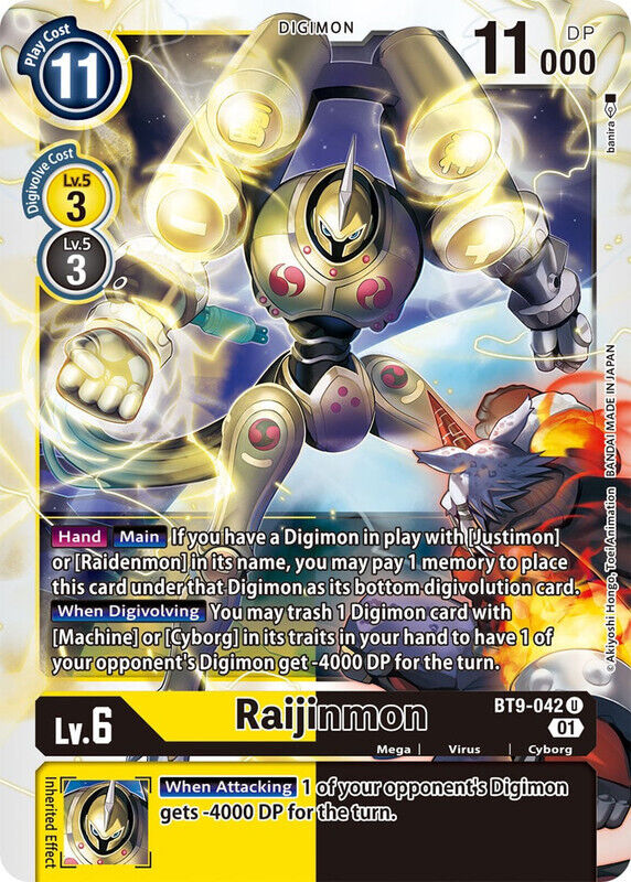 Raijinmon BT9-042 U X Record Digimon TCG - guardiangamingtcgs