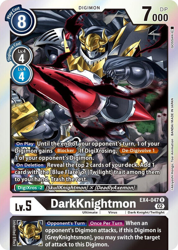 Foil DarkKnightmon EX4-047 R Alternative Being Booster Digimon TCG - guardiangamingtcgs