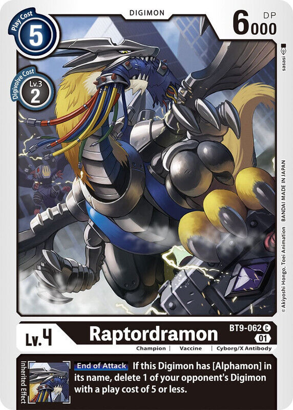 Raptordramon BT9-062 C X Record Digimon TCG - guardiangamingtcgs