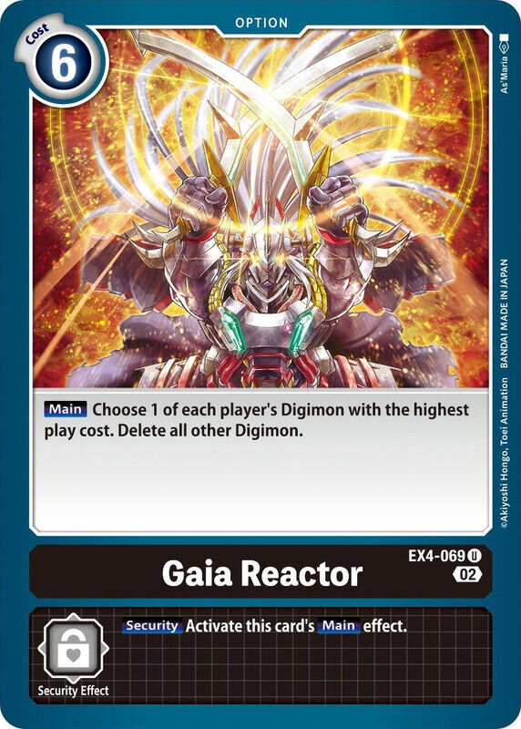 Gaia Reactor EX4-069 U Alternative Being Booster Digimon TCG - guardiangamingtcgs