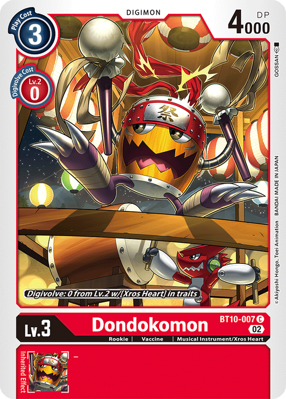 Dondokomon BT10-007 C Xros Encounter Digimon TCG - guardiangamingtcgs