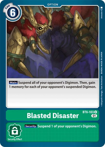 Blasted Disaster BT6-103 U Double Diamond Digimon TCG - guardiangamingtcgs