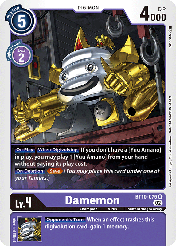 Damemon BT10-075 U Xros Encounter Digimon TCG - guardiangamingtcgs