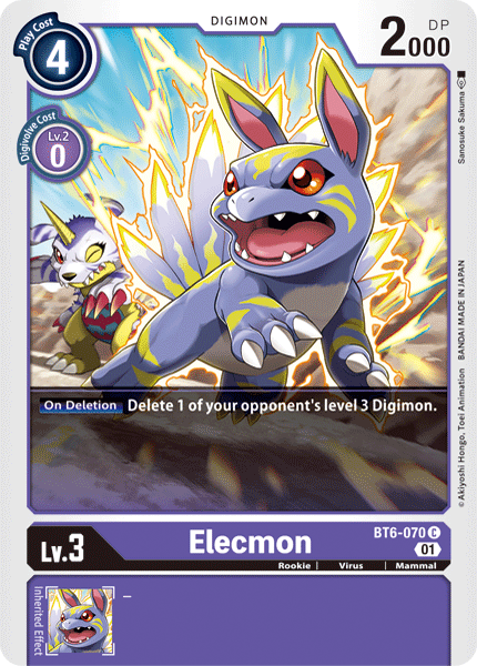 Elecmon BT6-070 C Double Diamond Digimon TCG - guardiangamingtcgs