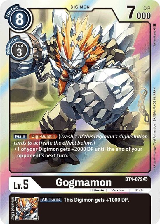 Foil Gogmamon BT4-072 SR Great Legend Digimon TCG - guardiangamingtcgs