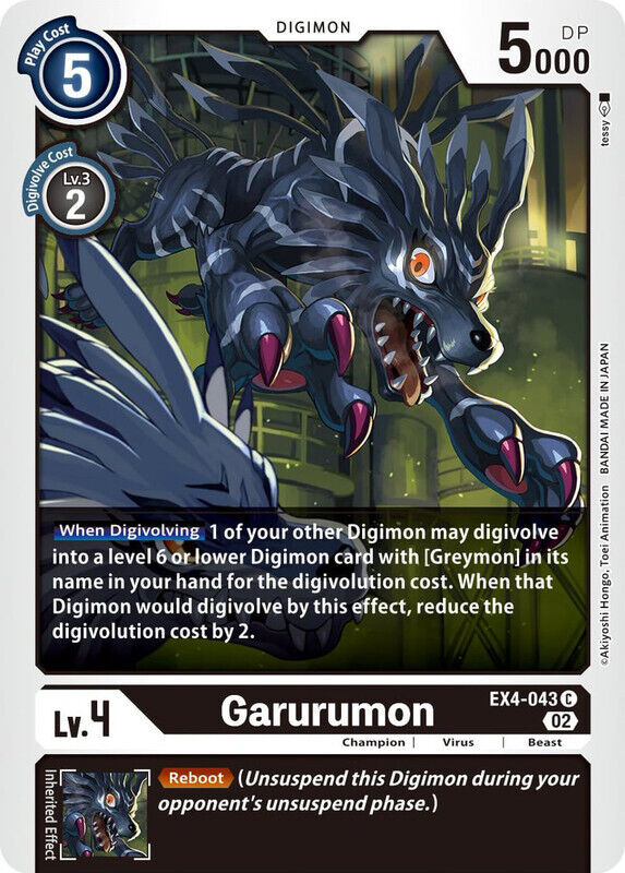 Garurumon EX4-043 C Alternative Being Booster Digimon TCG - guardiangamingtcgs