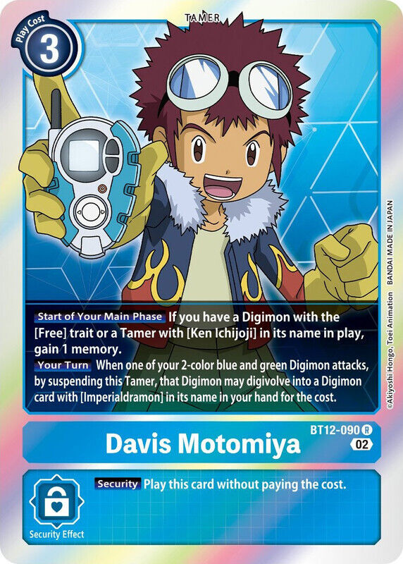 Foil Davis Motomiya BT12-090 R Across Time Digimon TCG - guardiangamingtcgs