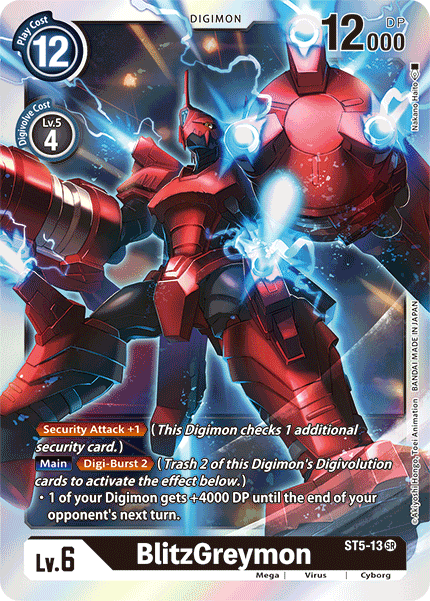 Foil BlitzGreymon ST5-13 SR Starter Deck 05: Machine Black Digimon TCG - guardiangamingtcgs