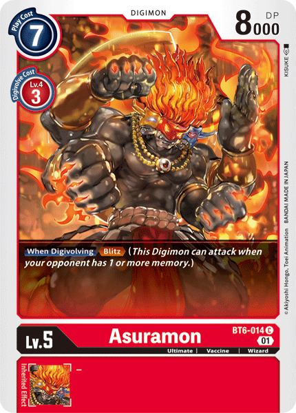Asuramon BT6-014 C Double Diamond Digimon TCG - guardiangamingtcgs