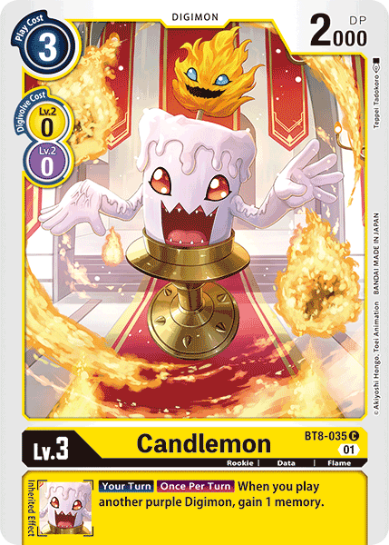 Candlemon BT8-035 C New Awakening Digimon TCG - guardiangamingtcgs
