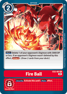 Fire Ball EX2-067 U Digital Hazard Digimon TCG - guardiangamingtcgs