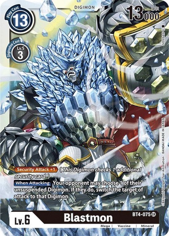Foil Blastmon BT4-075 SR Great Legend Digimon TCG - guardiangamingtcgs