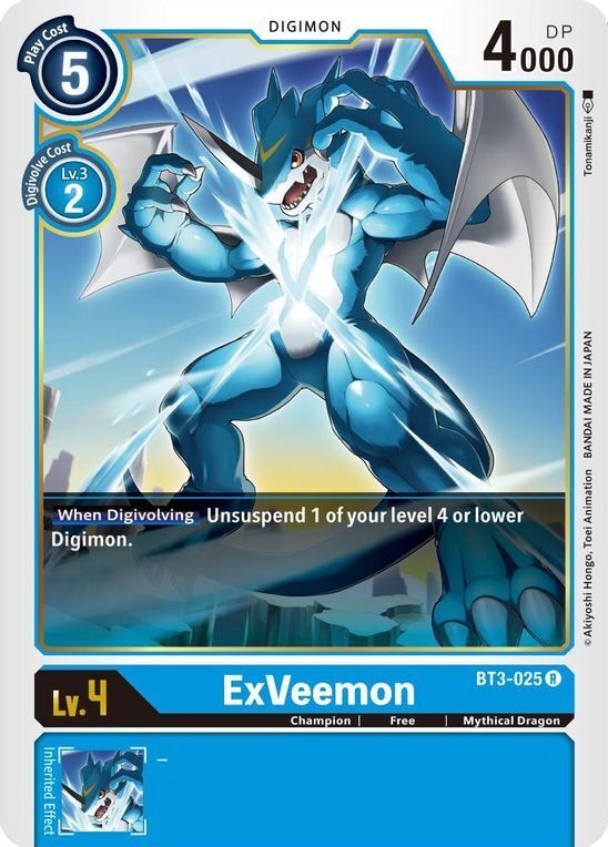 ExVeemon BT3-025 R Release Special Booster Digimon TCG - guardiangamingtcgs