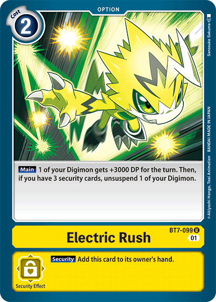 Electric Rush BT7-099 U Next Adventure Digimon TCG - guardiangamingtcgs