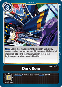 Dark Roar BT4-110 R Great Legend Digimon TCG - guardiangamingtcgs