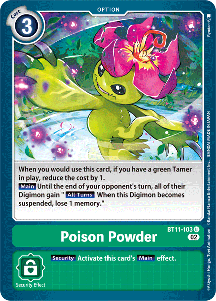 Foil Poison Powder BT11-103 U Dimensional Phase Digimon TCG - guardiangamingtcgs