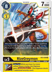 RizeGreymon - BT2-038 (Official Tournament Pack Vol.2) R Release Special Booster Digimon TCG - guardiangamingtcgs