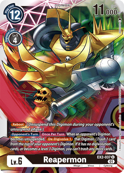 Reapermon EX2-037 U Digital Hazard Digimon TCG - guardiangamingtcgs