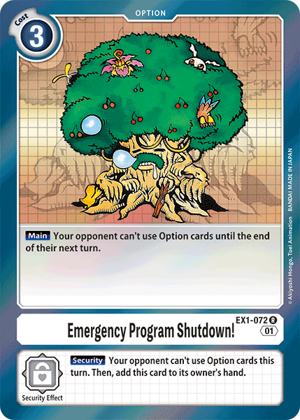Foil Emergency Program Shutdown! EX1-072 R Classic Collection Digimon TCG - guardiangamingtcgs
