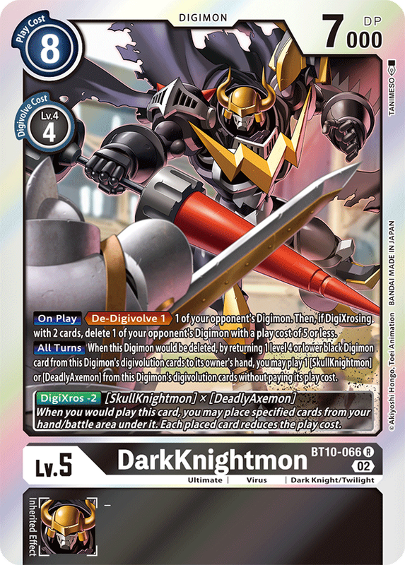 Foil DarkKnightmon BT10-066 R Xros Encounter Digimon TCG - guardiangamingtcgs