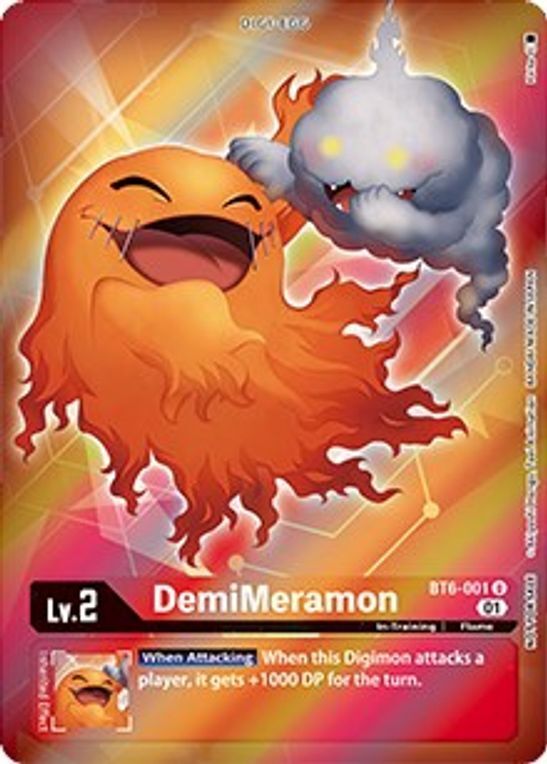 Foil DemiMeramon (Box Topper) BT6-001 U Double Diamond Digimon TCG - guardiangamingtcgs