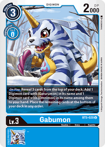 Gabumon BT5-020 U Battle of Omni Digimon TCG - guardiangamingtcgs