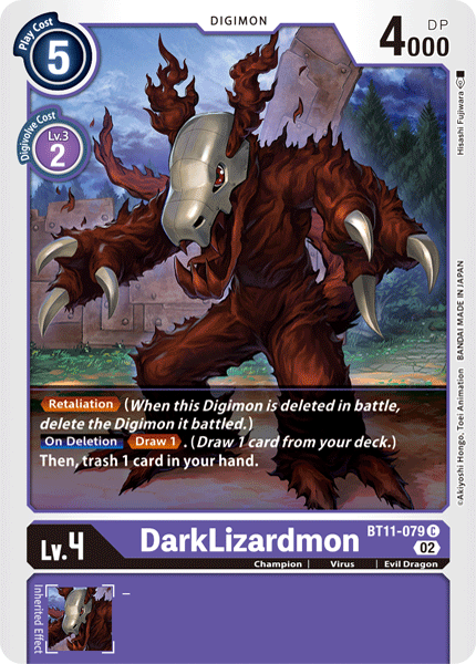 DarkLizardmon BT11-079 C Dimensional Phase Digimon TCG - guardiangamingtcgs