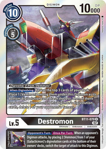 Foil Destromon BT11-070 R Dimensional Phase Digimon TCG - guardiangamingtcgs