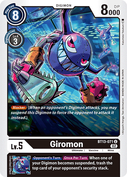 Giromon BT13-071 U Versus Royal Knights Digimon TCG - guardiangamingtcgs