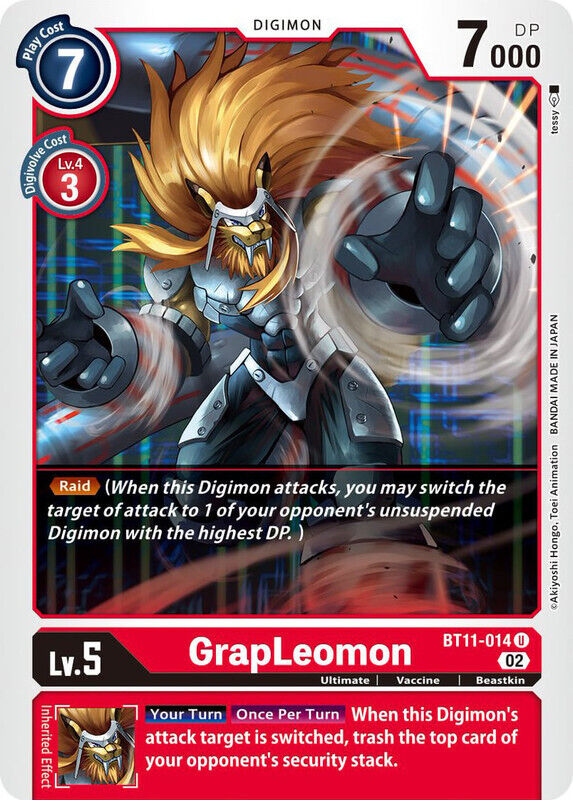 Foil GrapLeomon BT11-014 U Dimensional Phase Digimon TCG - guardiangamingtcgs