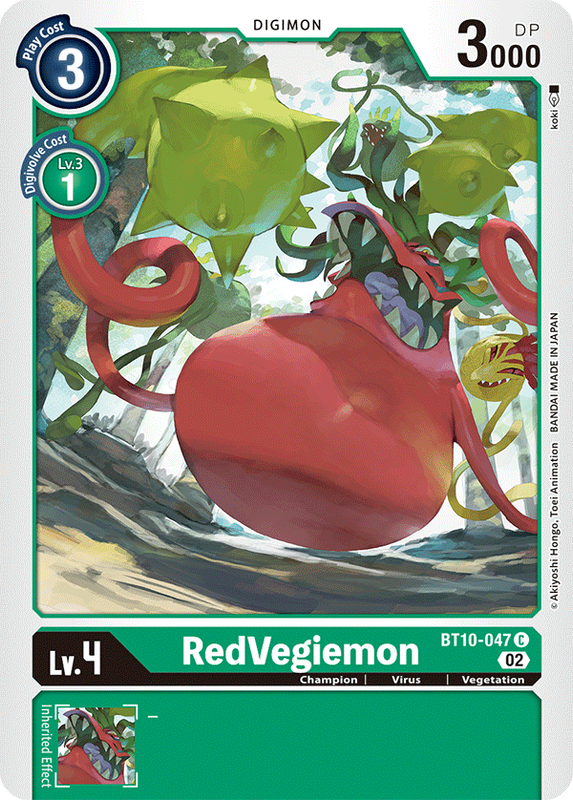 RedVegiemon BT10-047 C Xros Encounter Digimon TCG - guardiangamingtcgs