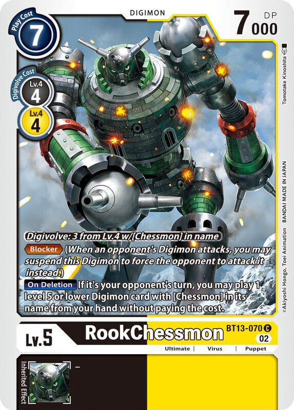 RookChessmon BT13-070 C Versus Royal Knights Digimon TCG - guardiangamingtcgs