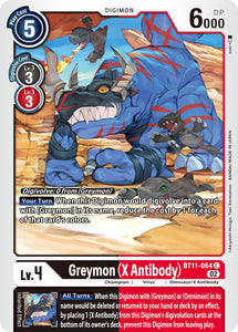 Greymon (X Antibody) BT11-064 C Dimensional Phase Digimon TCG - guardiangamingtcgs