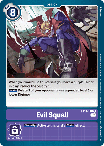 Evil Squall BT11-110 C Dimensional Phase Digimon TCG - guardiangamingtcgs