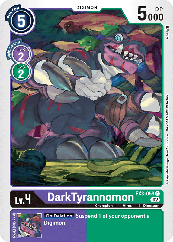 DarkTyrannomon EX3-059 C Draconic Roar Digimon TCG - guardiangamingtcgs