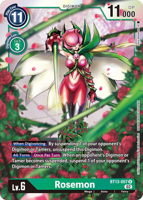 Foil Rosemon BT13-057 R Versus Royal Knights Digimon TCG - guardiangamingtcgs