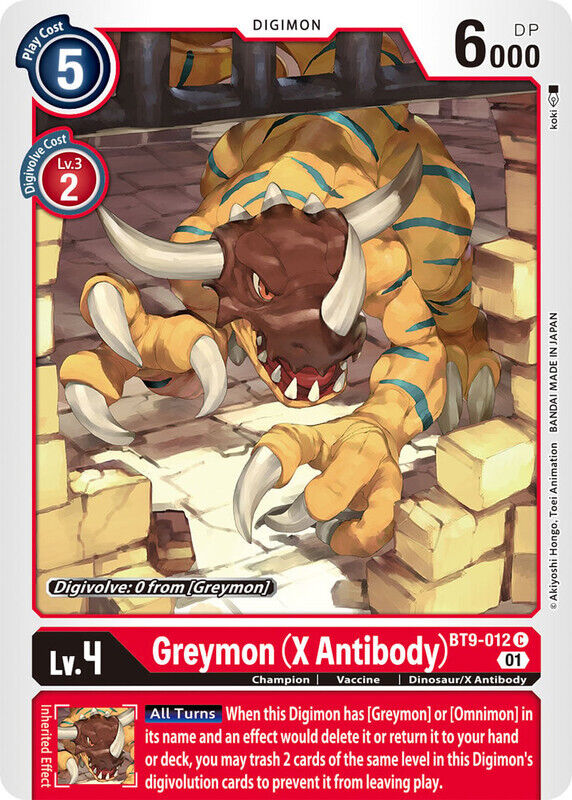 Greymon (X Antibody) BT9-012 C X Record Digimon TCG - guardiangamingtcgs