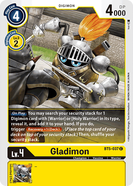 Gladimon BT5-037 C Battle of Omni Digimon TCG - guardiangamingtcgs