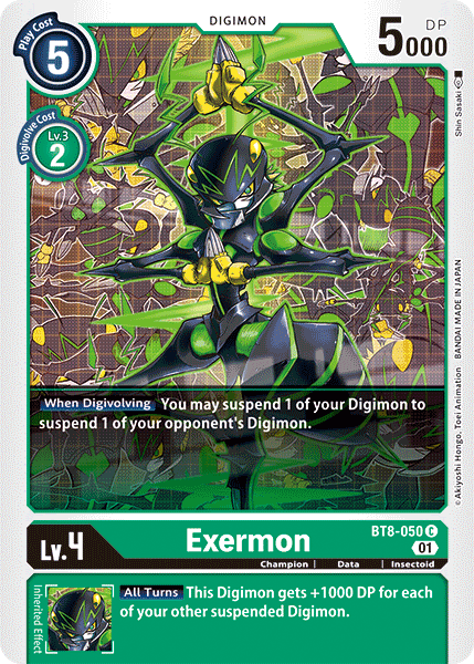 Exermon BT8-050 C New Awakening Digimon TCG - guardiangamingtcgs