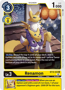 Renamon BT10-032 U Xros Encounter Digimon TCG - guardiangamingtcgs