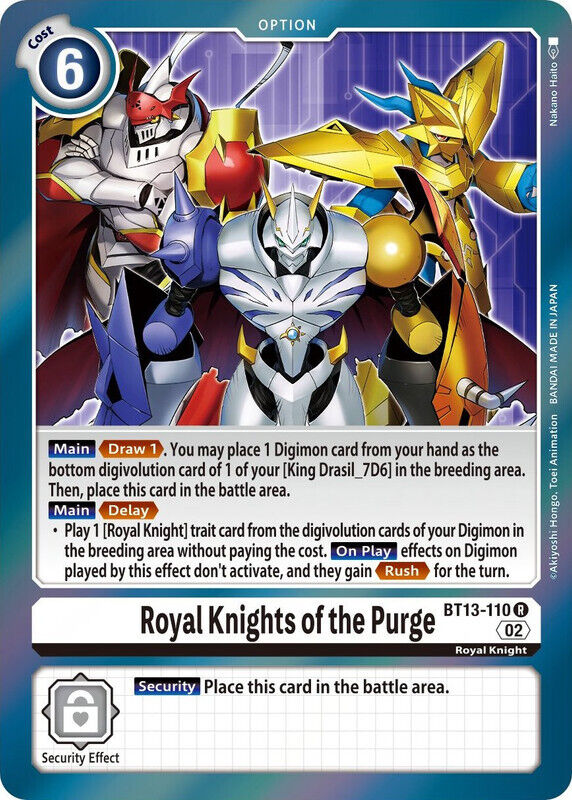 Foil Royal Knights of the Purge BT13-110 R Versus Royal Knights Digimon TCG - guardiangamingtcgs