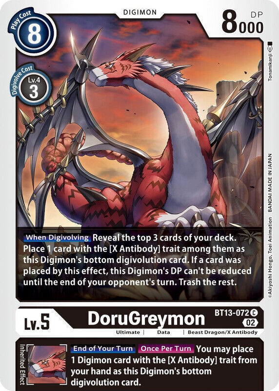 DoruGreymon BT13-072 C Versus Royal Knights Digimon TCG - guardiangamingtcgs