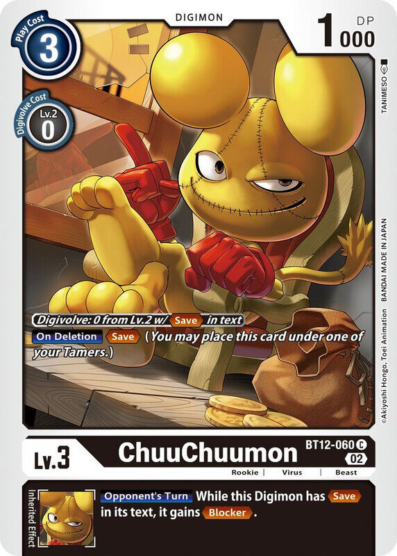 ChuuChuumon BT12-060 C Across Time Digimon TCG - guardiangamingtcgs