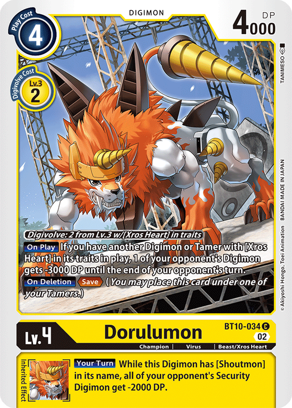 Dorulumon BT10-034 C Xros Encounter Digimon TCG - guardiangamingtcgs