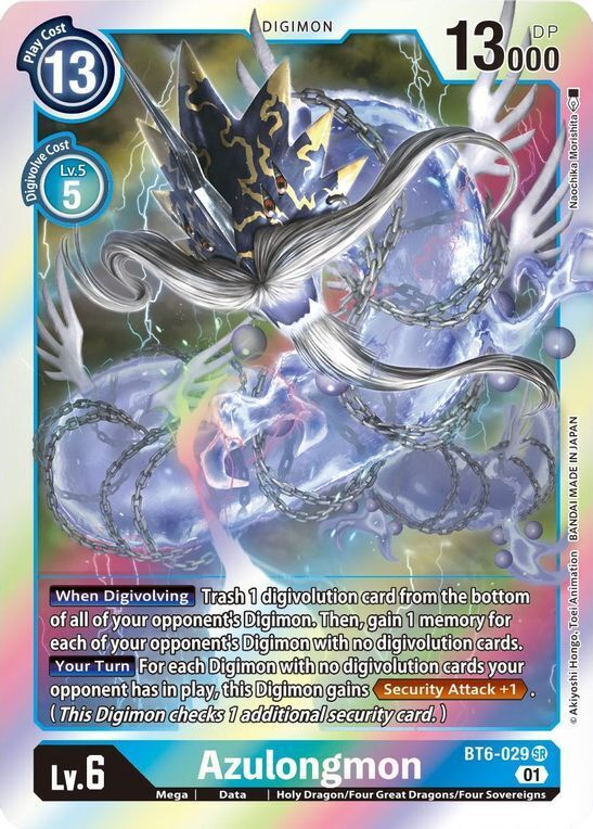 Foil Azulongmon BT6-029 SR Double Diamond Digimon TCG - guardiangamingtcgs