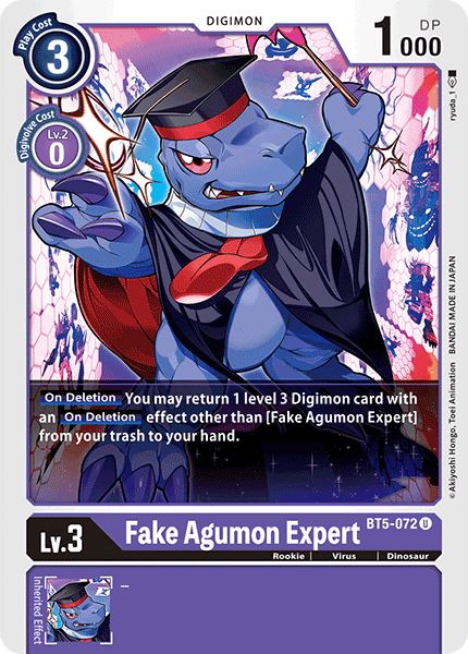 Fake Agumon Expert BT5-072 U Battle of Omni Digimon TCG - guardiangamingtcgs