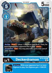 Deckerdramon BT10-020 U Xros Encounter Digimon TCG - guardiangamingtcgs